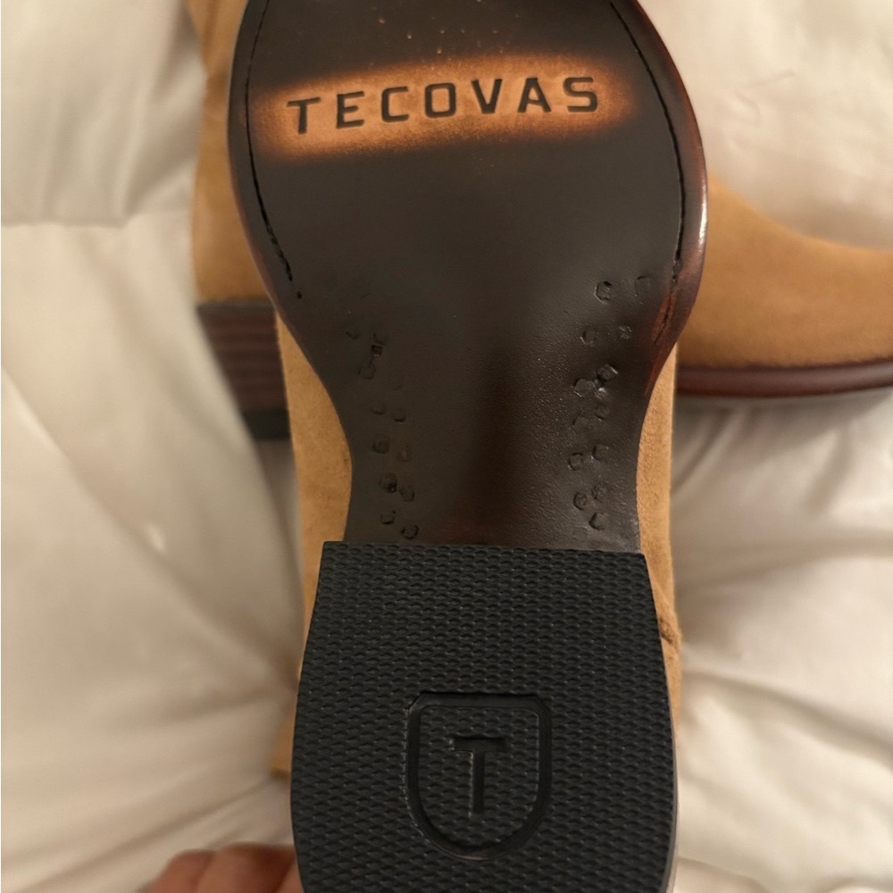 Tecovas Men's Handmade.    Suede Tan Western Boots - Picture 6 of 10